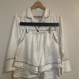 Birdy Grey White Short Satin Bridal Pajamas